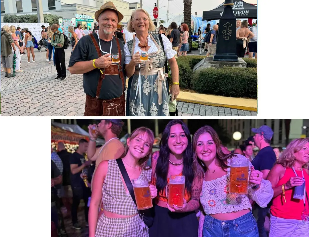 Festival guests celebrating at Dania Beach Oktoberfest