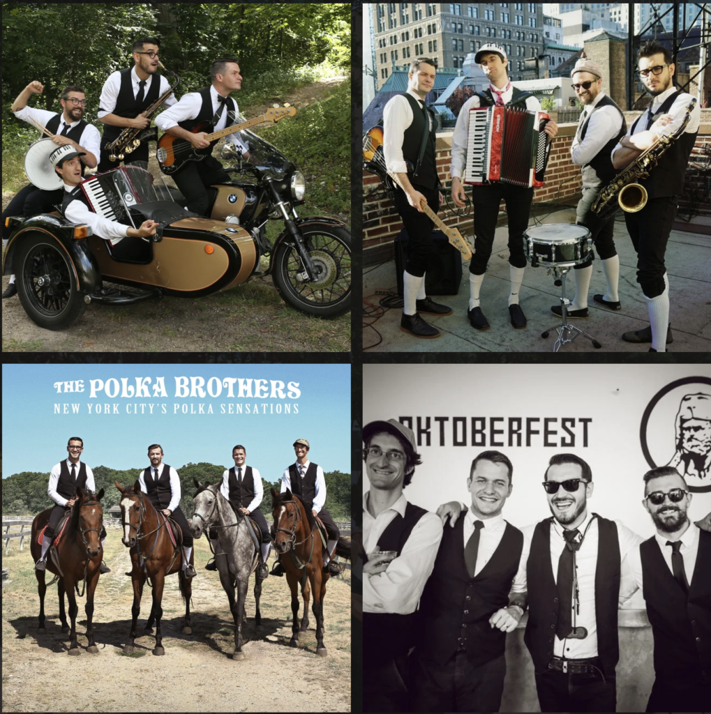 Photo collage of the Polka Brothers